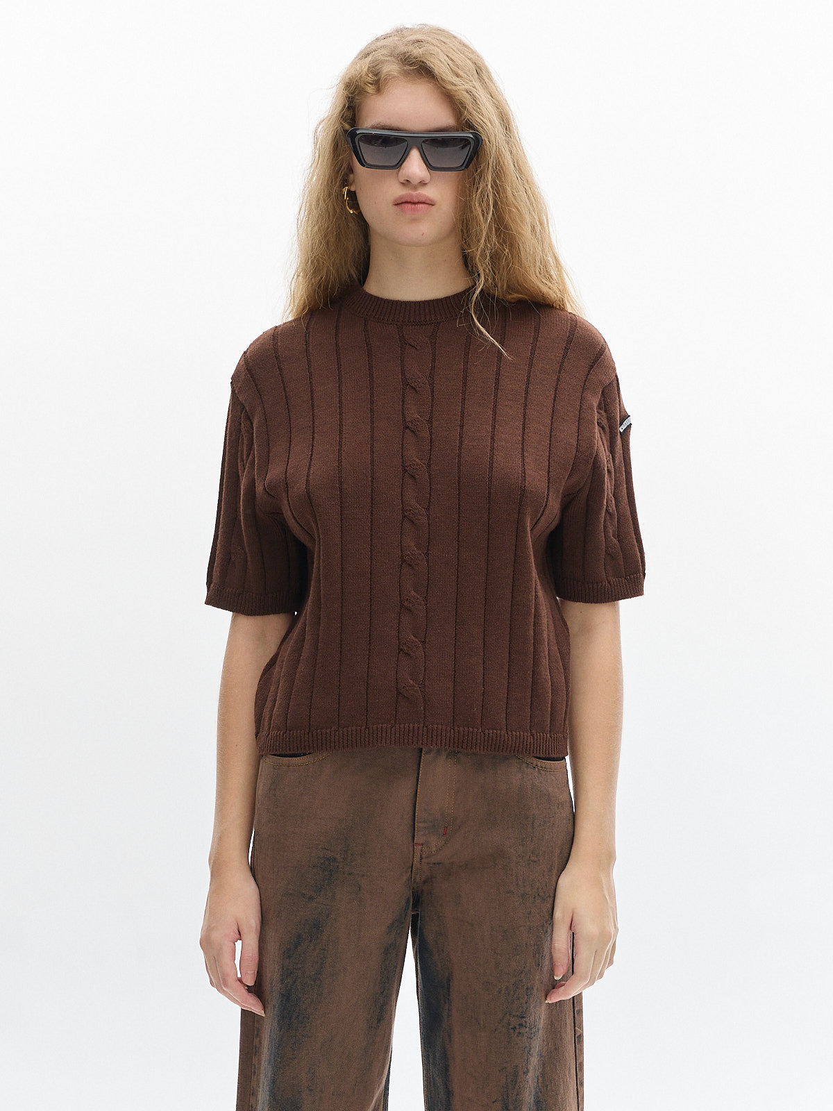 Jody Knit t-shirt_ Chocolate