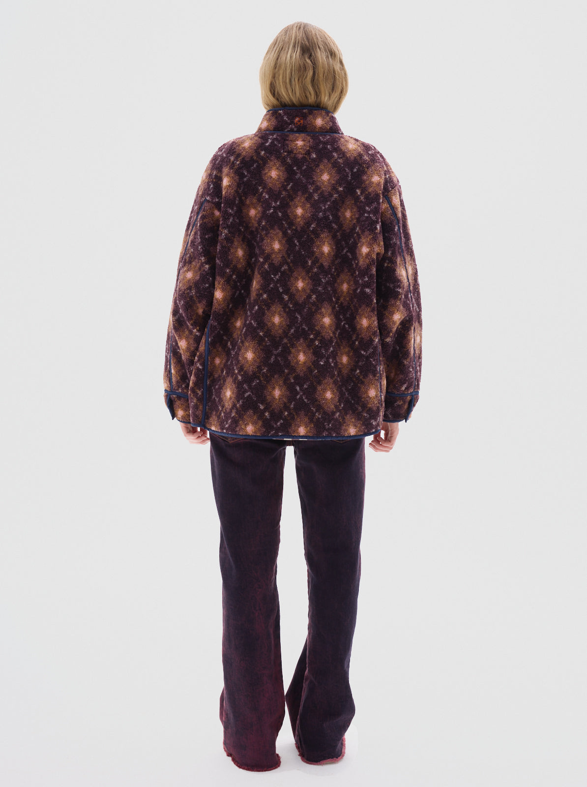 Jolie fullprint sherpa jacket_Bordeaux
