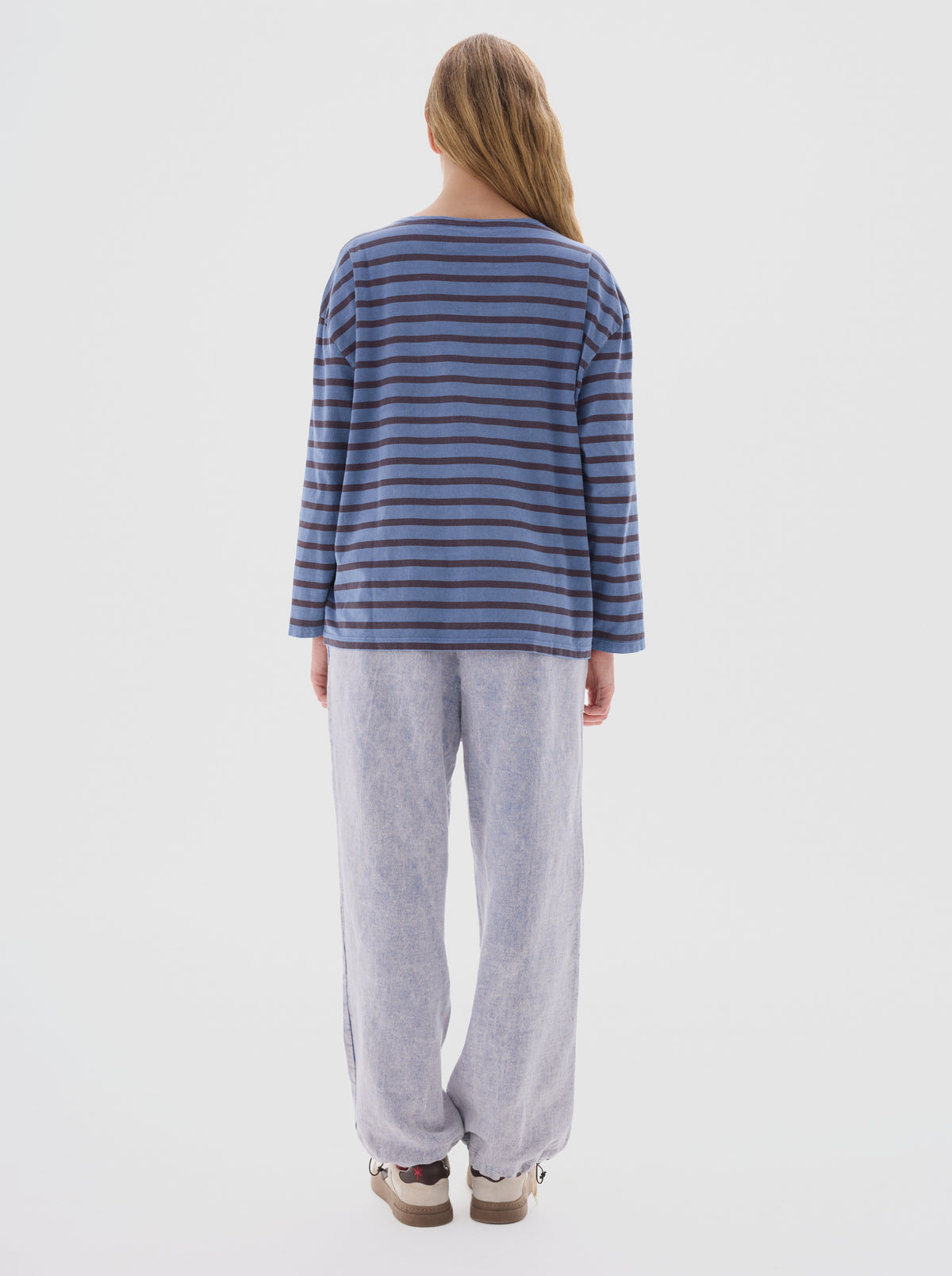 T-shirt longsleeve sailor stripes_Stone