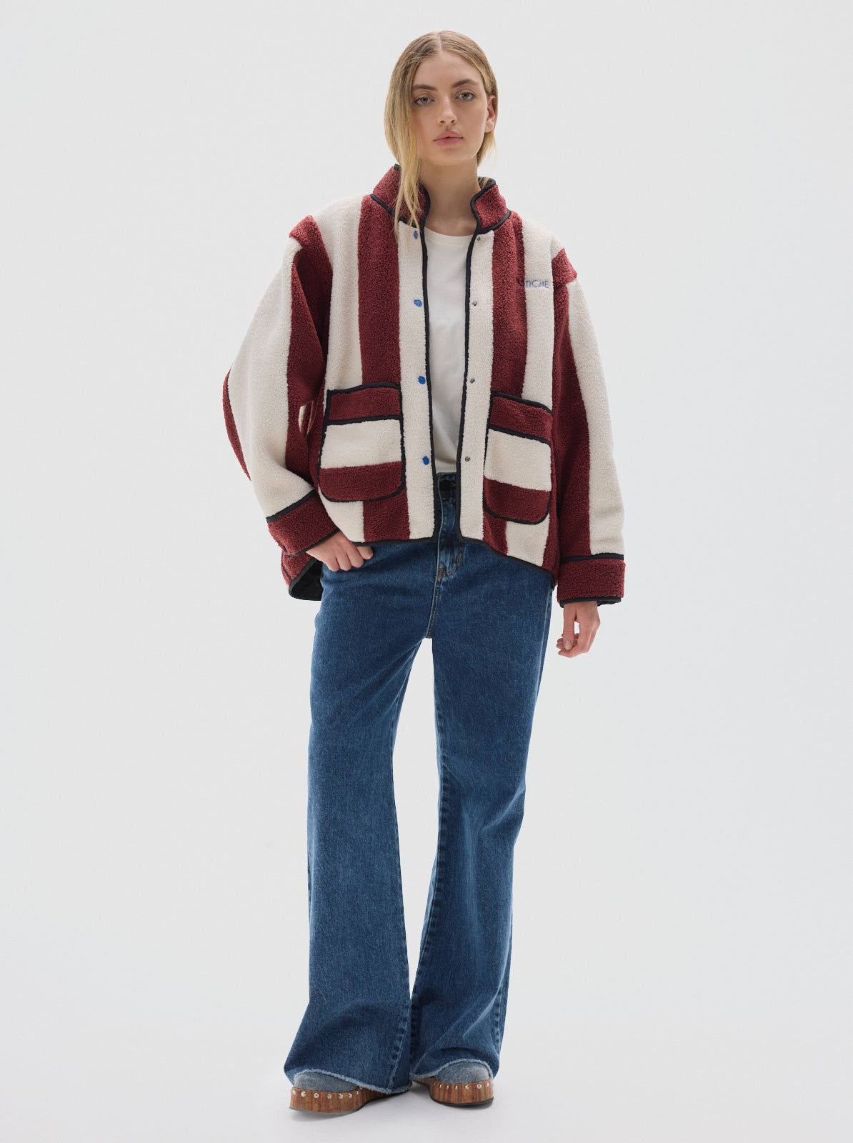 Jolie St sherpa jacket_Cherry