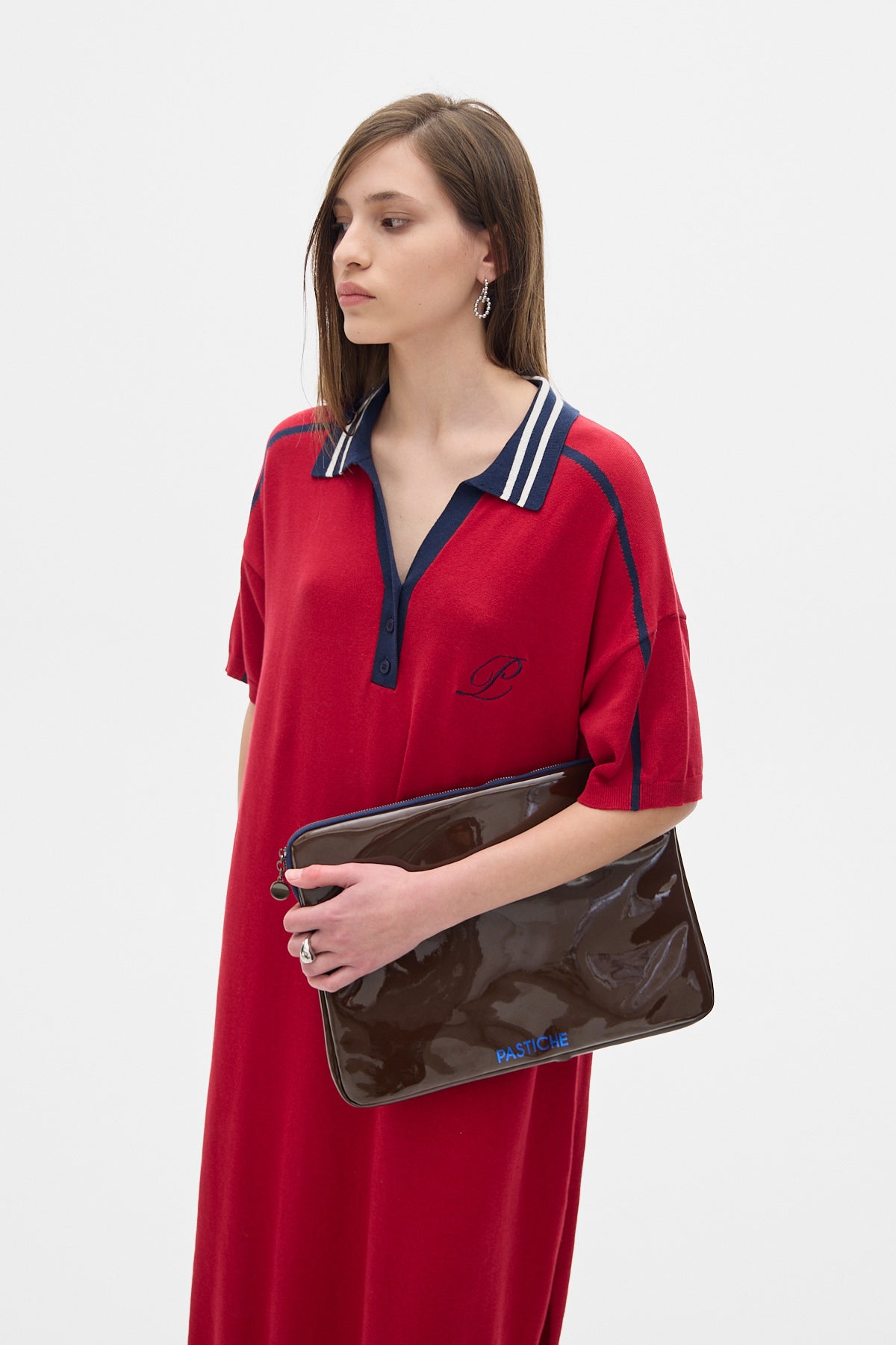 Pol Knit Dress_Cherry