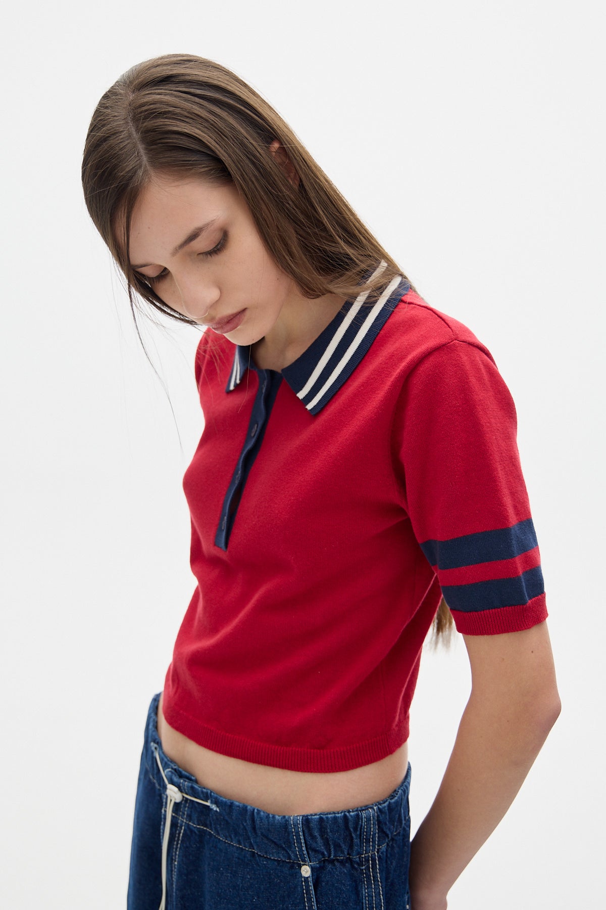Ker Knit Polo Shirt_Cherry