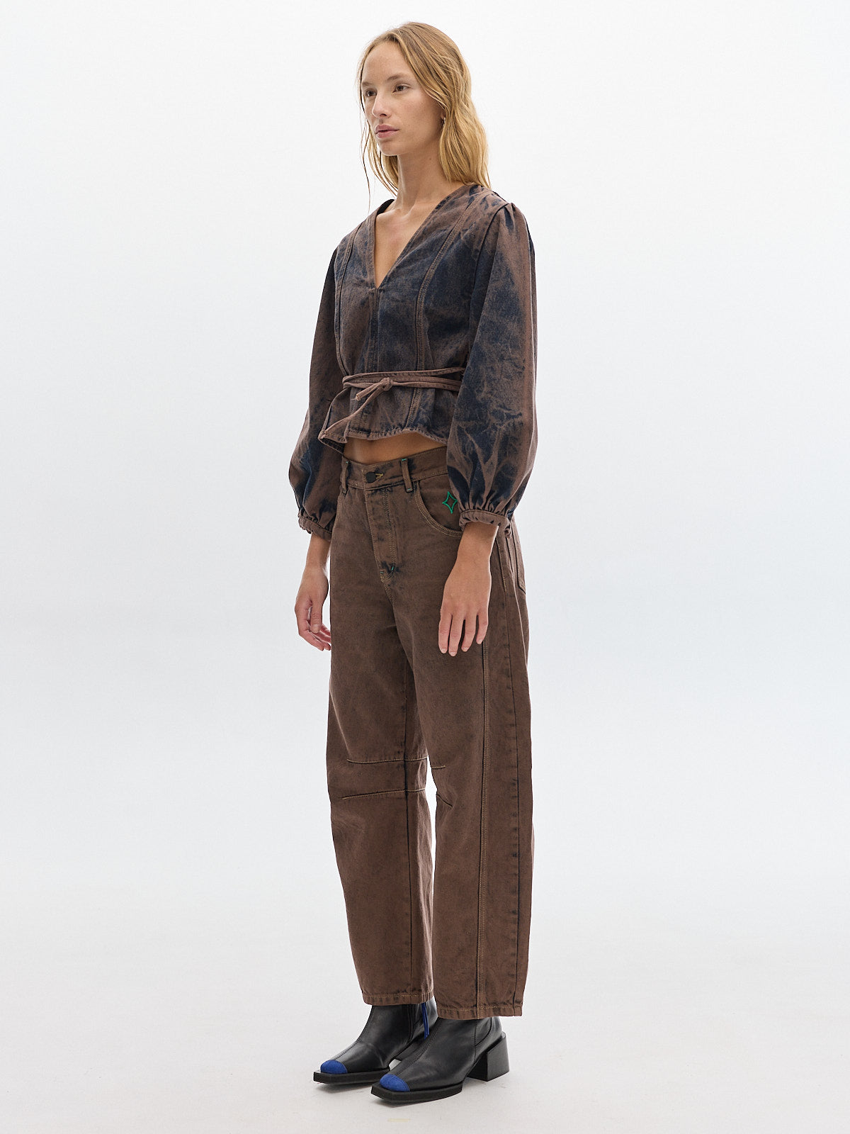 Holden denim washed blouse _ Brown