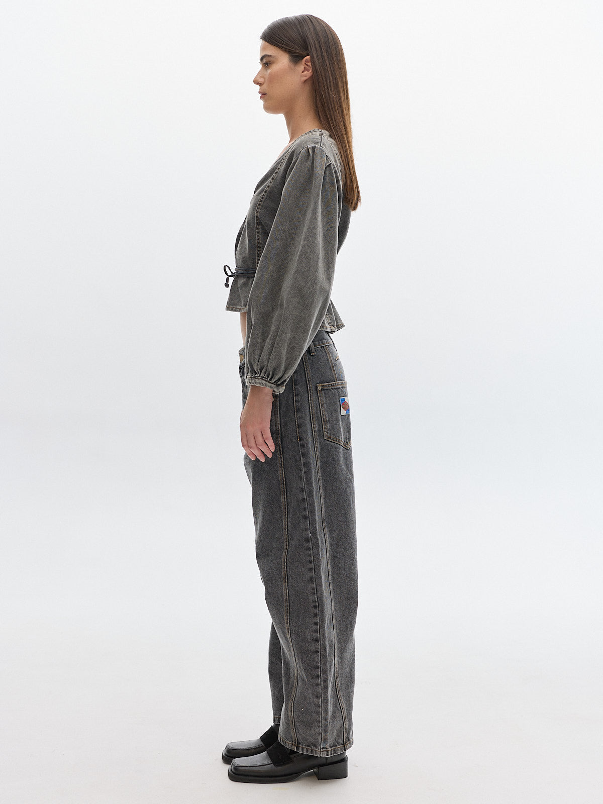 Holden denim washed blouse _ Stone