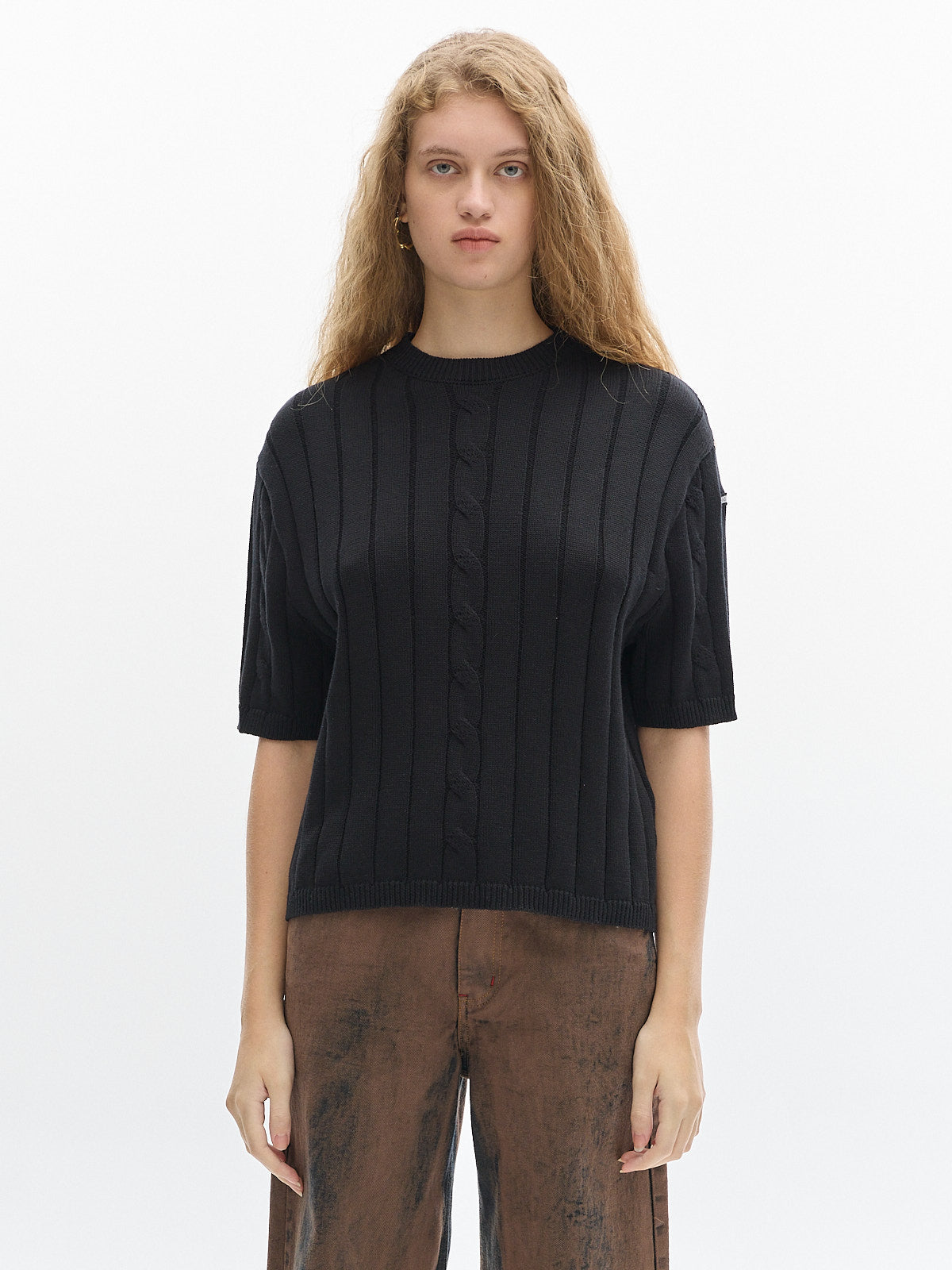 Jody Knit t-shirt_ Black