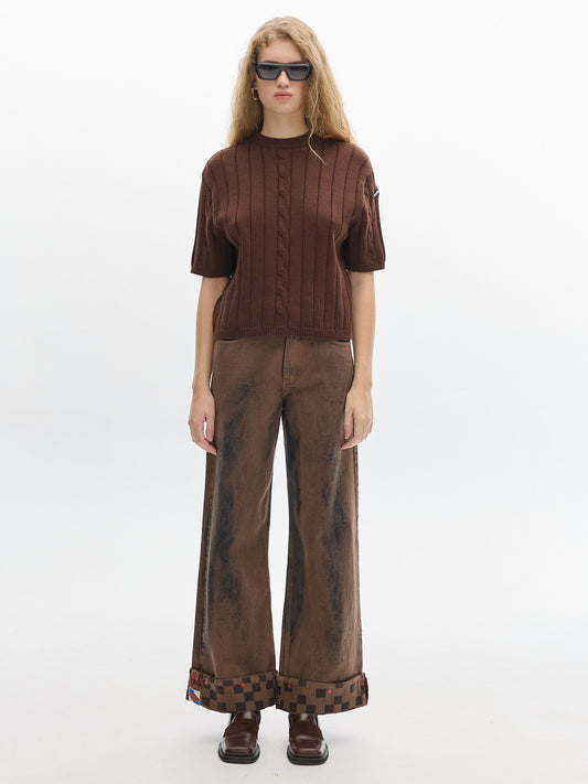 Jody Knit t-shirt_ Chocolate