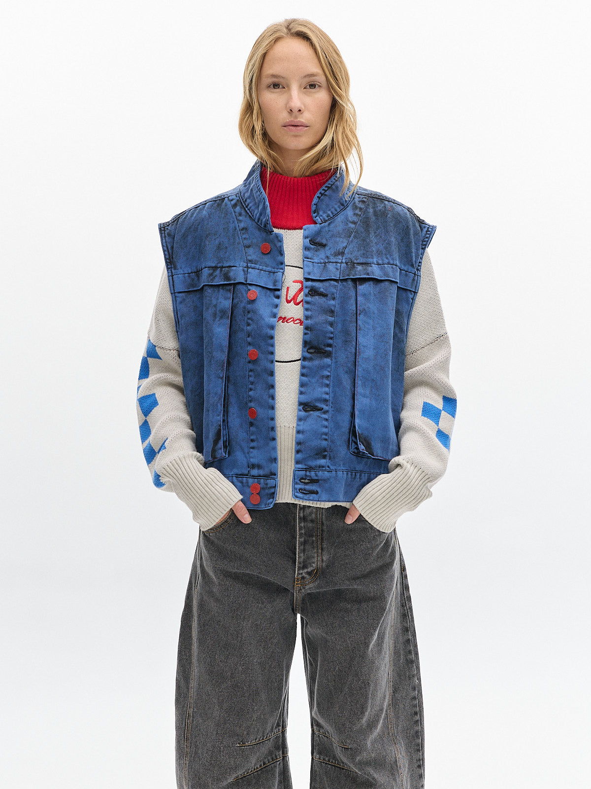 Explorer washed vest _ Blue