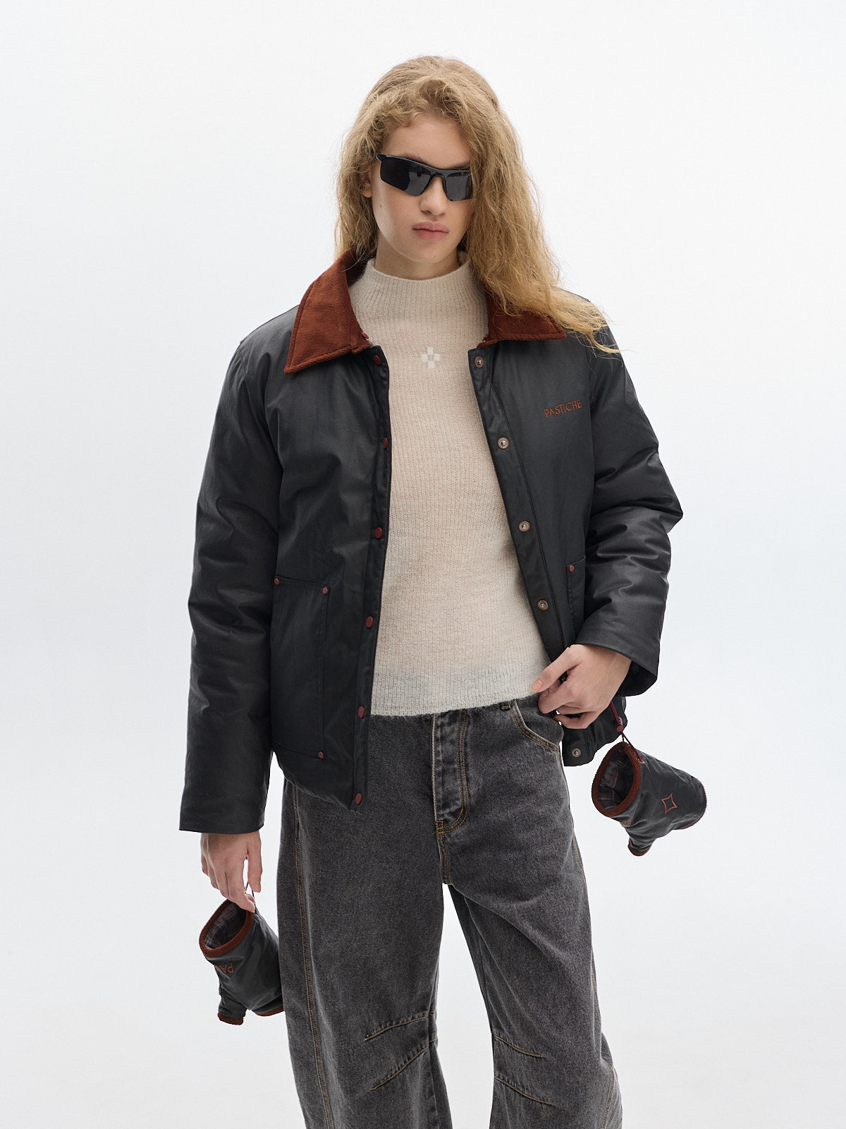 Land cotton waxed jacket _ Black