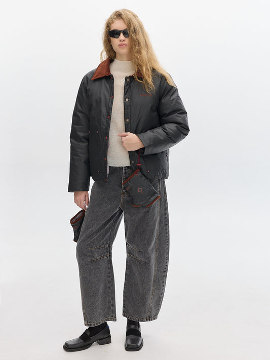 Land cotton waxed jacket _ Black