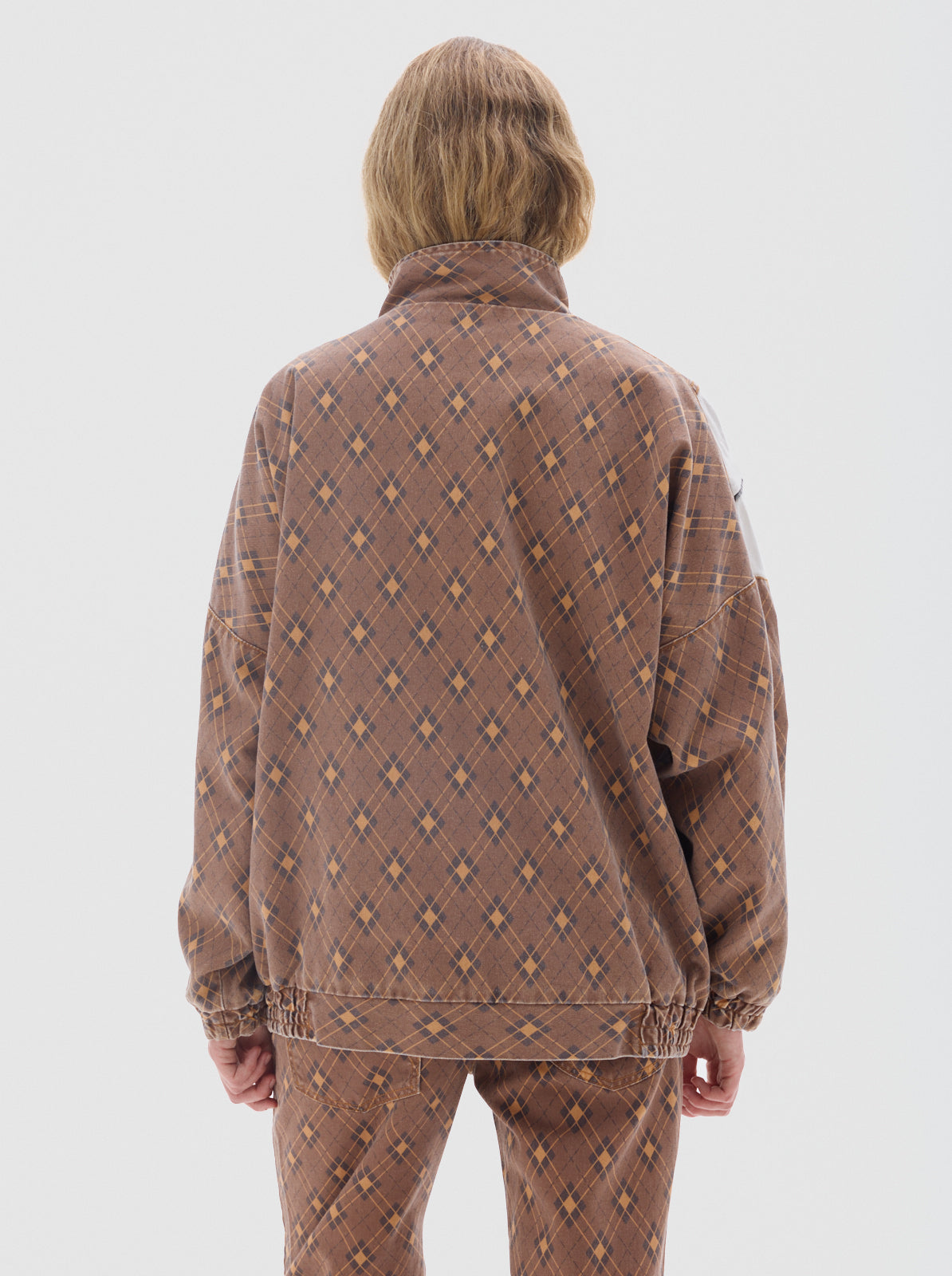 Olimpica Print denim jacket_Brown