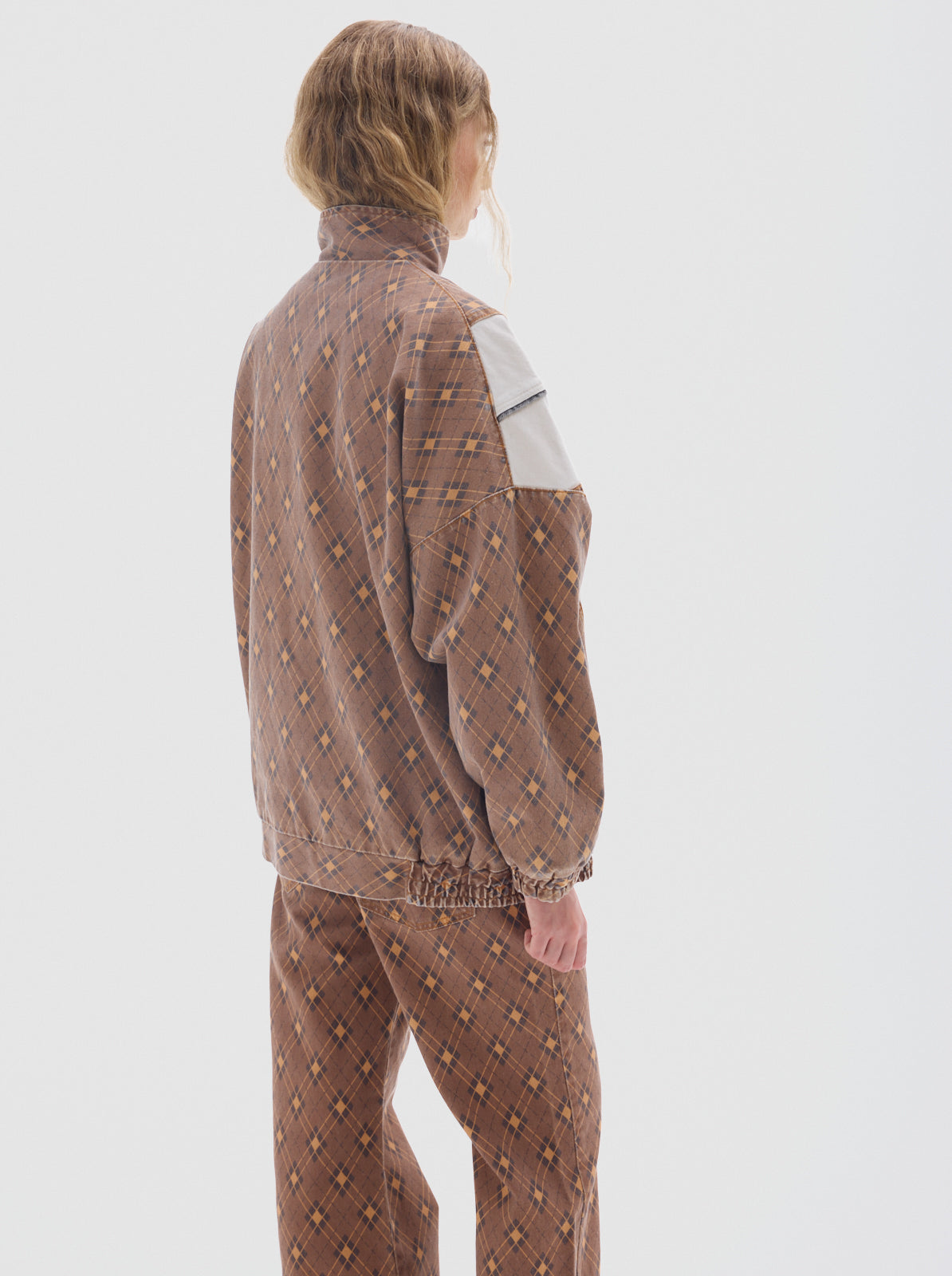 Olimpica Print denim jacket_Brown
