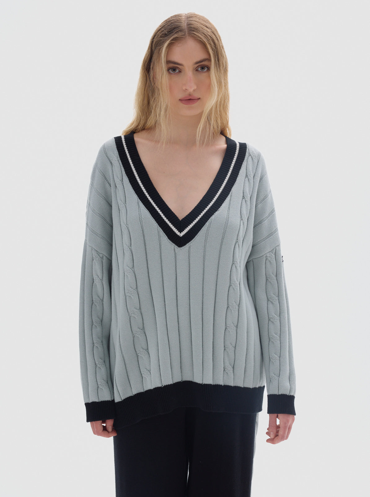Atlas cotton knit sweater_Light blue