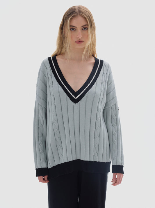 Atlas cotton knit sweater_Light blue