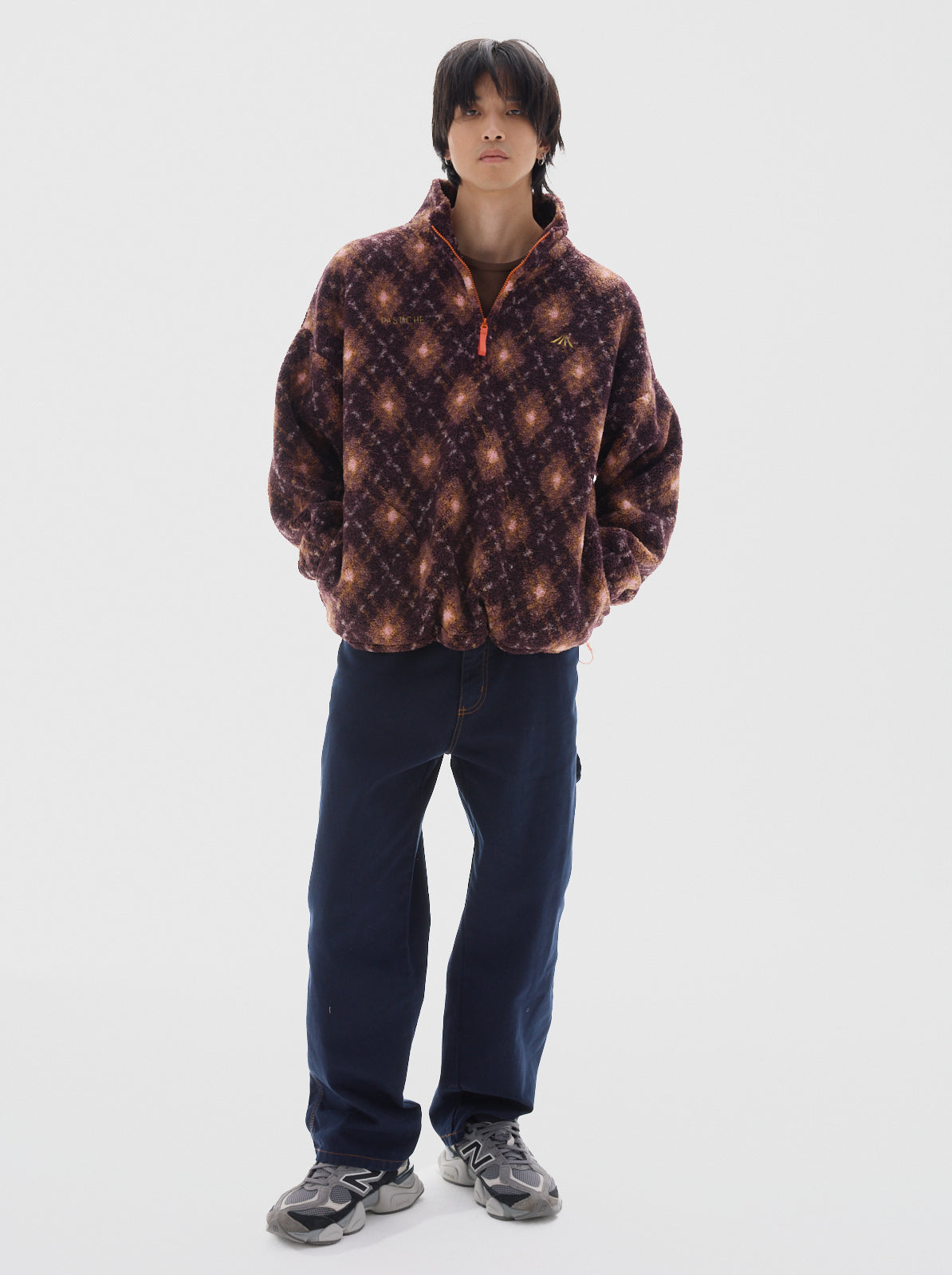 Boy fullprint sherpa sweater_Bordeaux