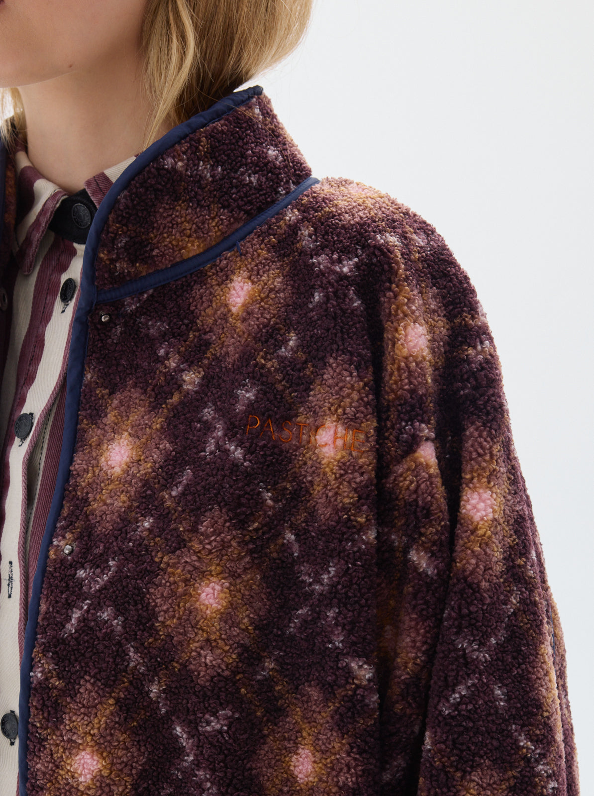 Jolie fullprint sherpa jacket_Bordeaux