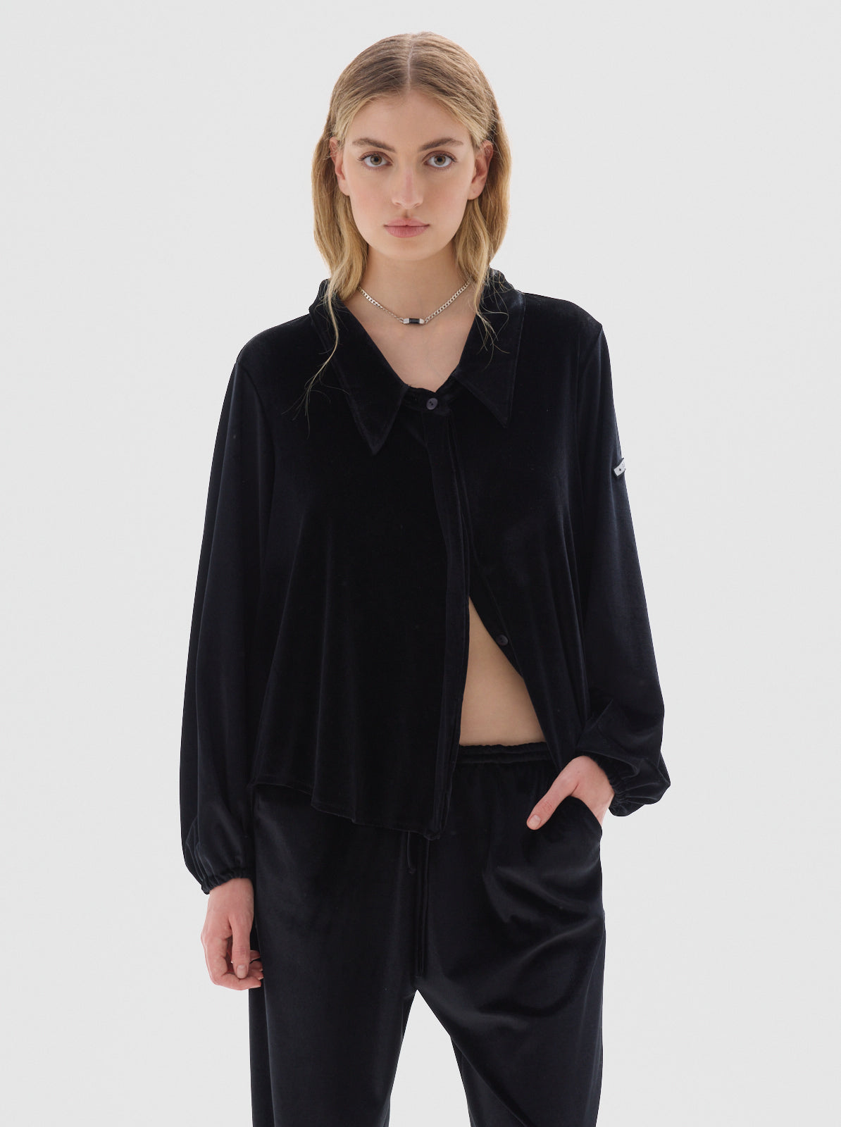 Crocker velvet blouse_black