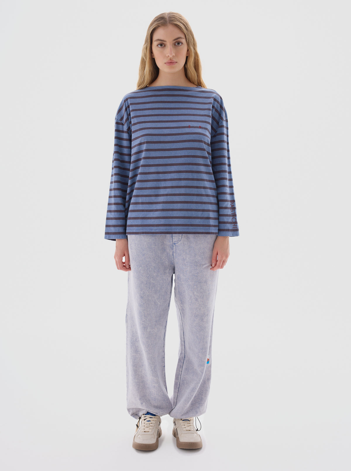 T-shirt longsleeve sailor stripes_Stone