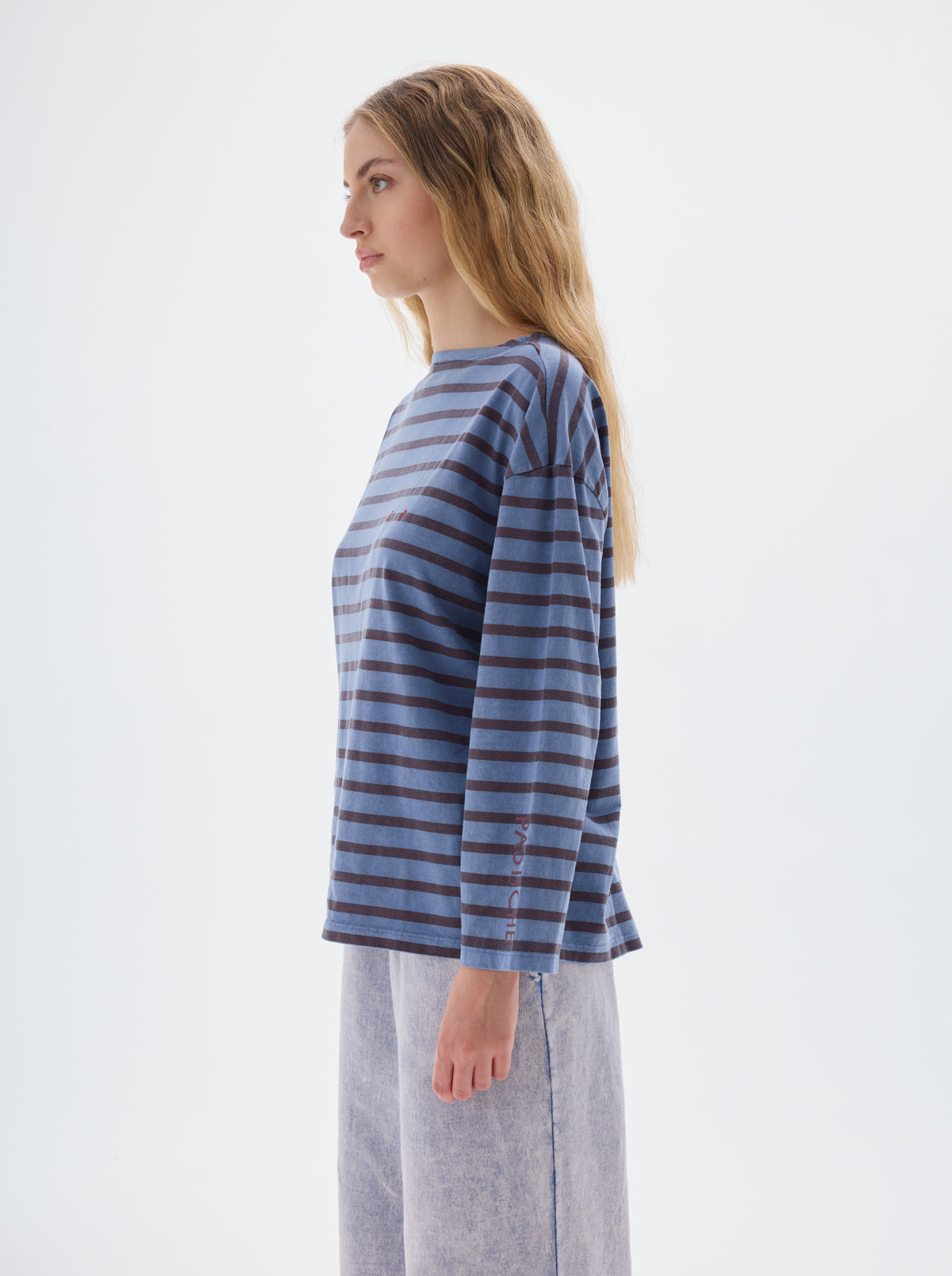 T-shirt longsleeve sailor stripes_Stone