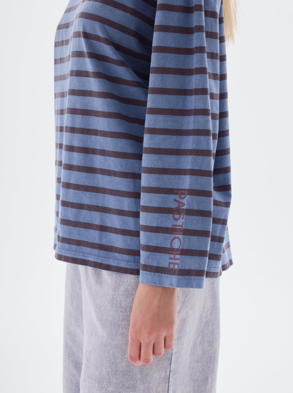 T-shirt longsleeve sailor stripes_Stone