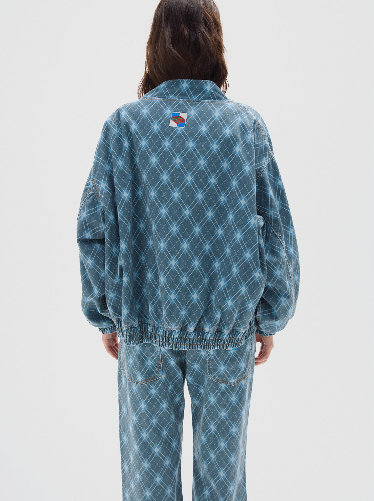 Bomber print denim jacket_blue