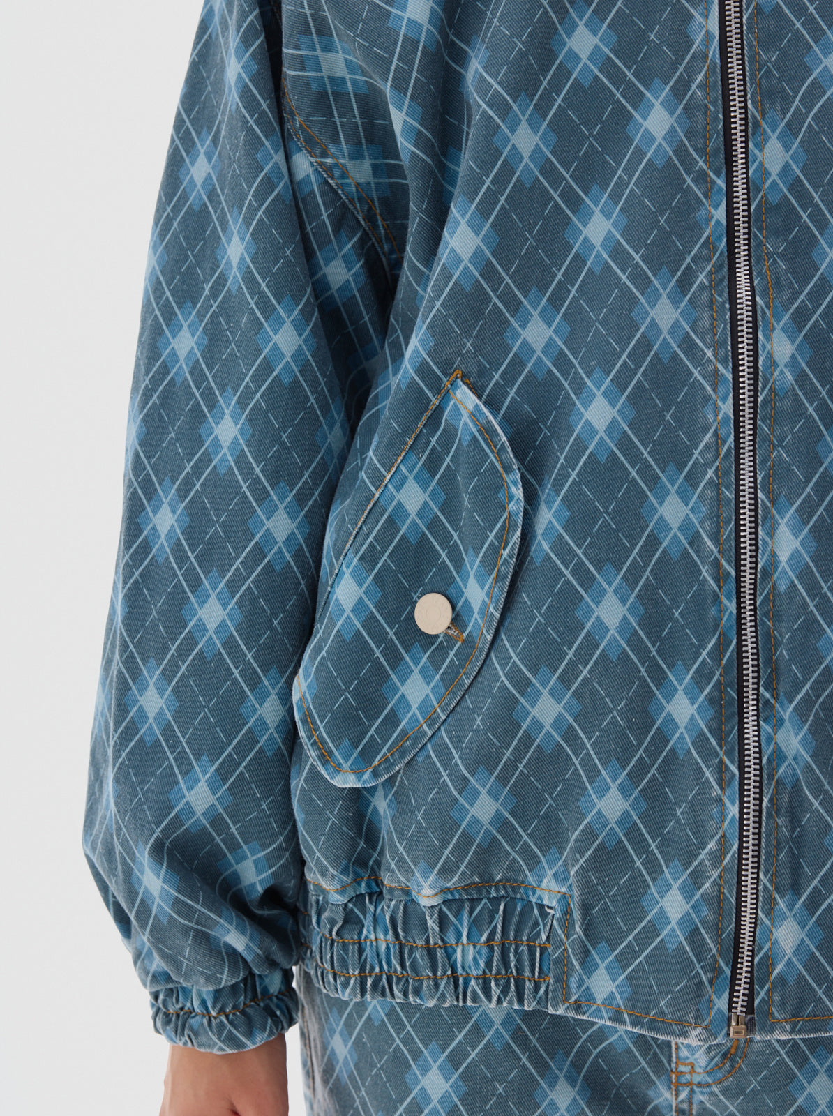 Bomber print denim jacket_blue