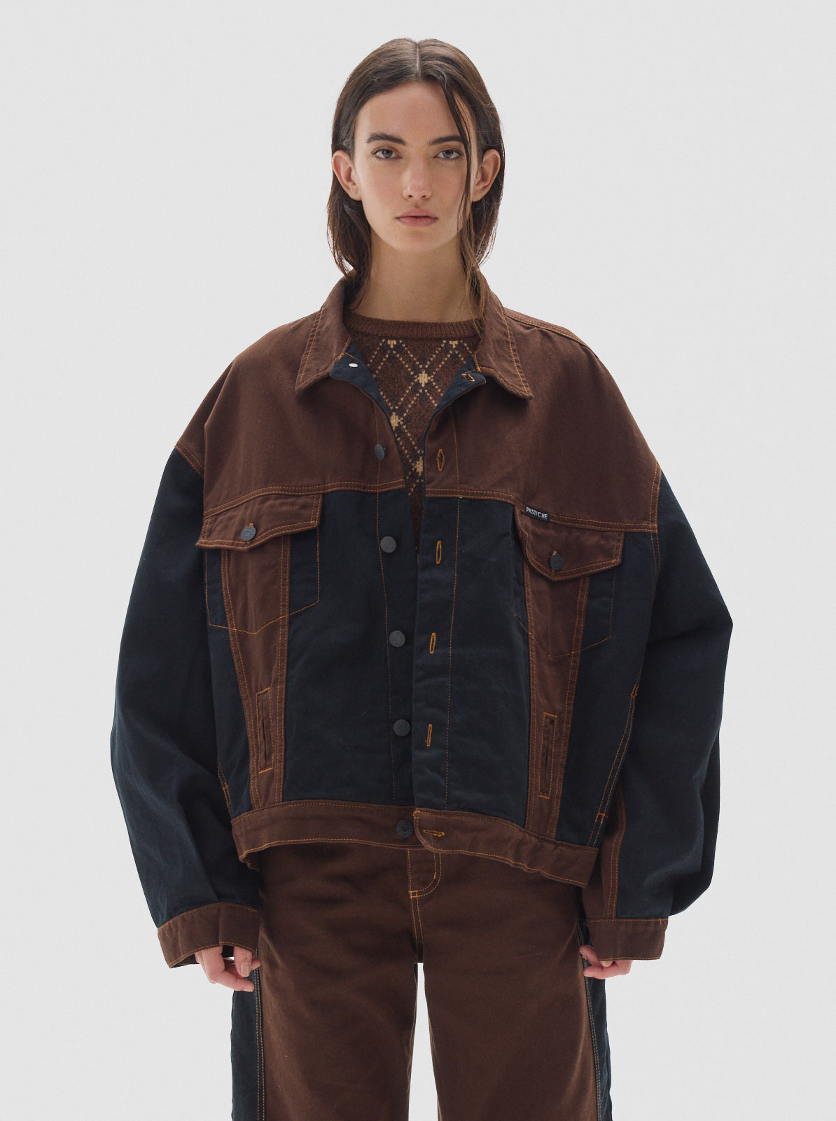 Radio cb denim jacket _brown