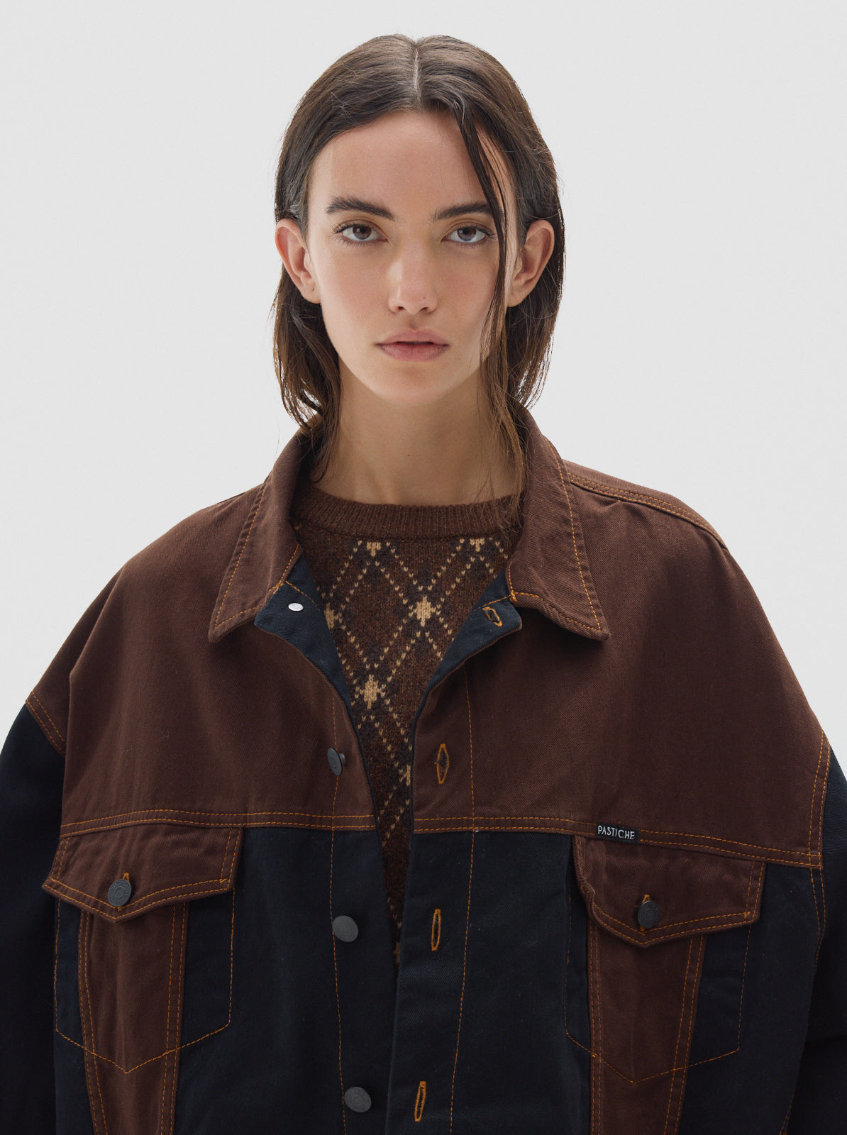 Radio cb denim jacket _brown