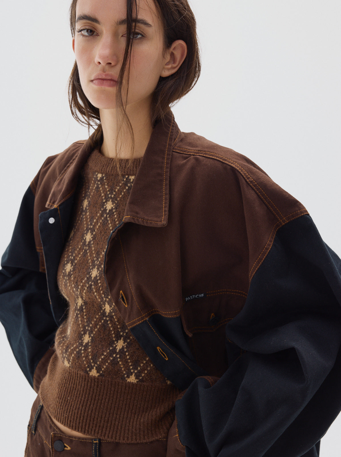 Radio cb denim jacket _brown