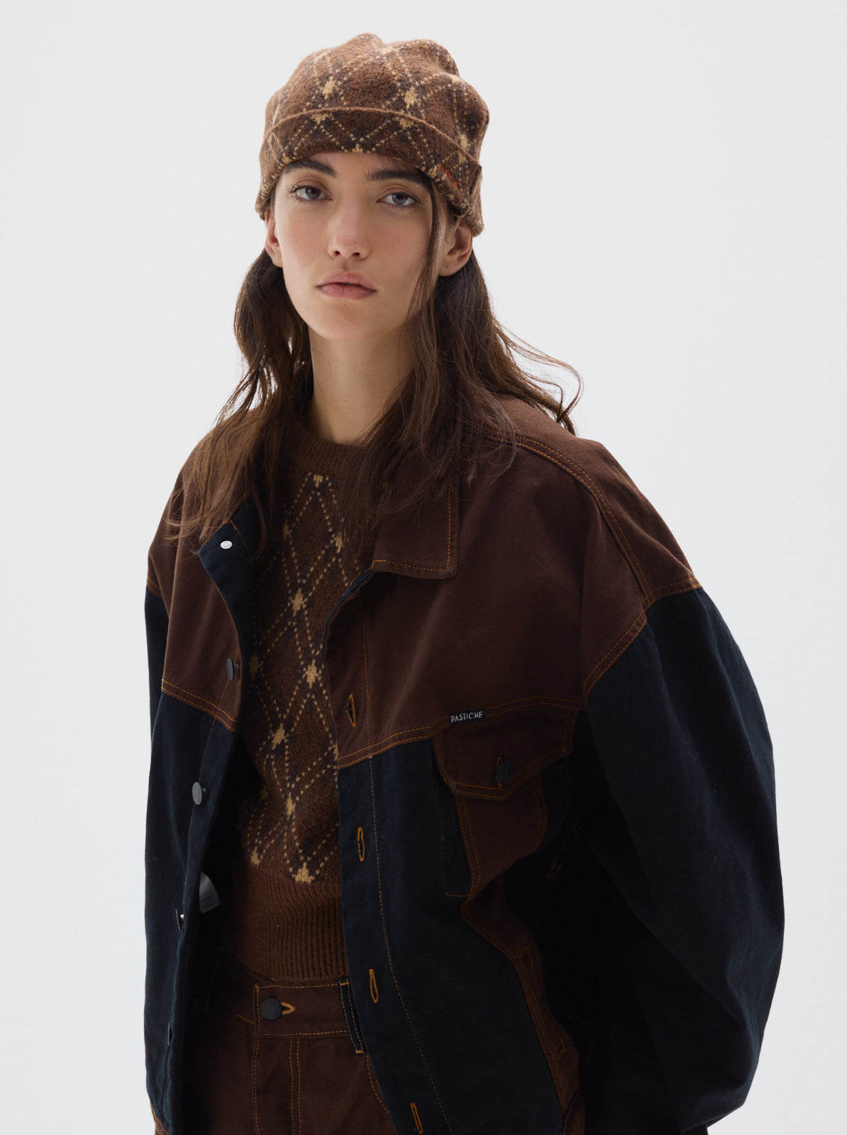 Radio cb denim jacket _brown
