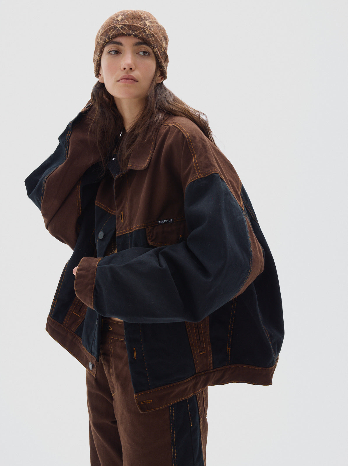 Radio cb denim jacket _brown