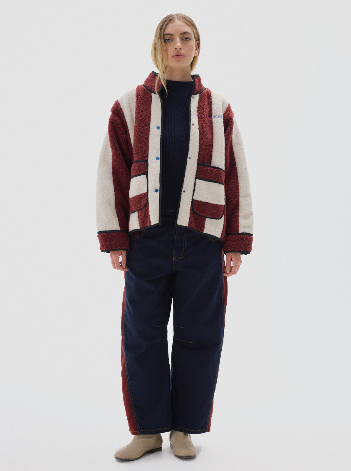 Jolie St sherpa jacket_Cherry