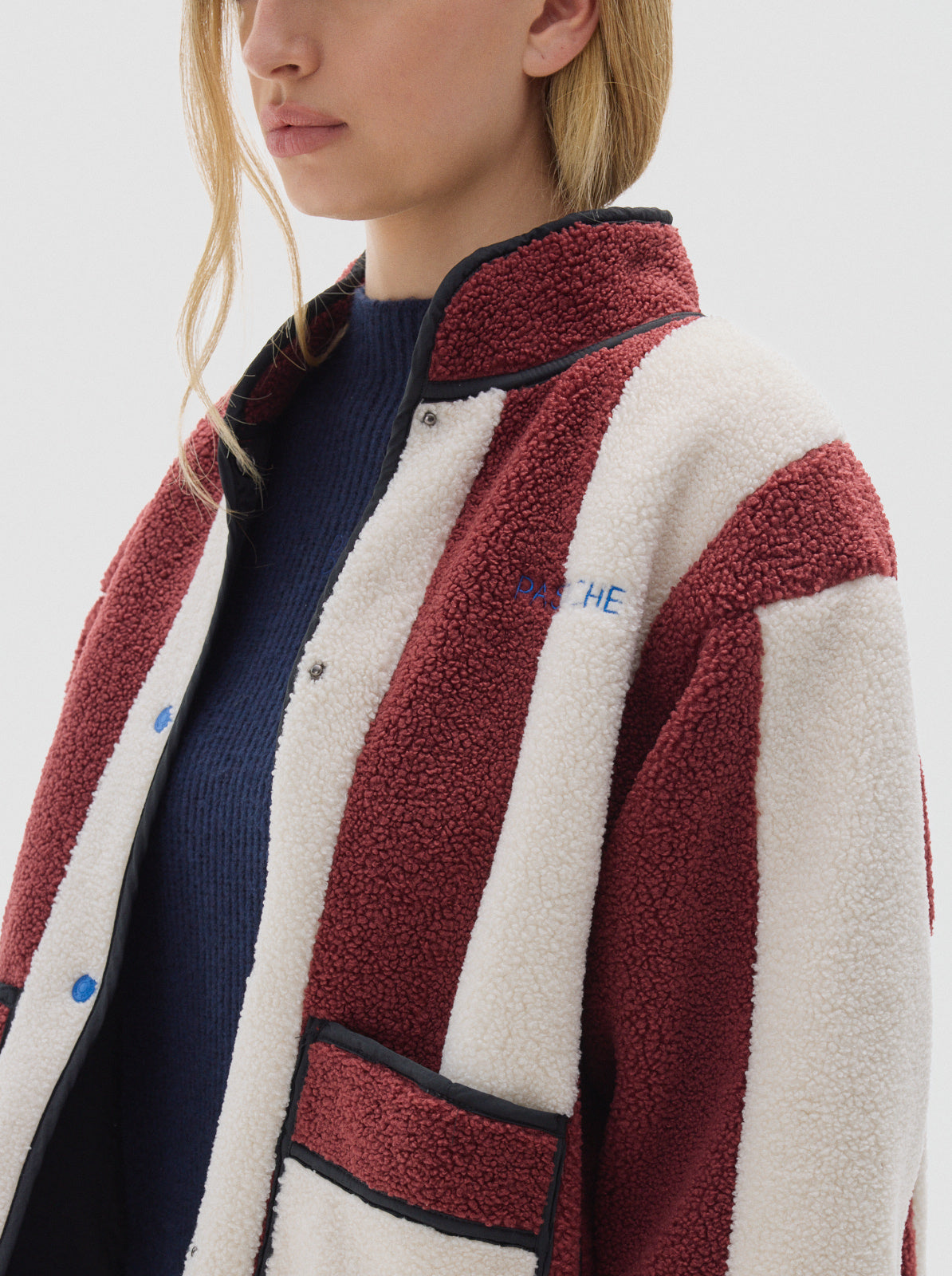 Jolie St sherpa jacket_Cherry