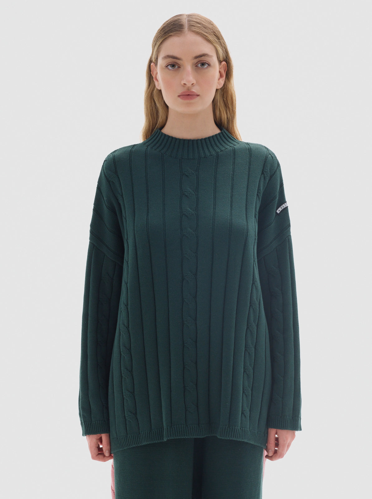 Serge cotton knit sweater_Green