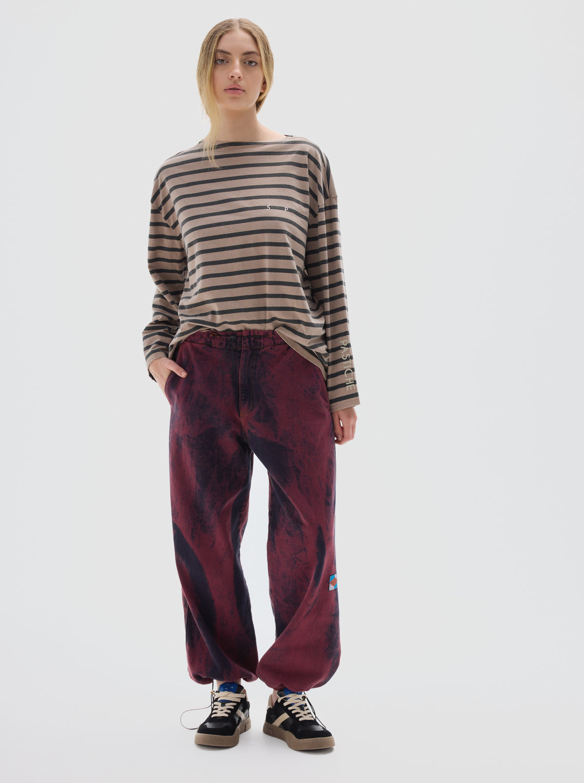 T-shirt longsleeve sailor stripes_Brown