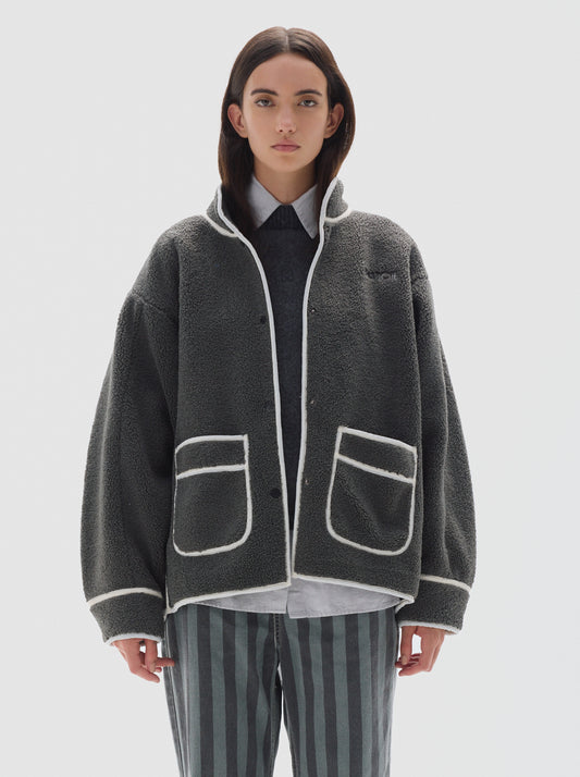 Jolie sherpa jacket_Stone gray