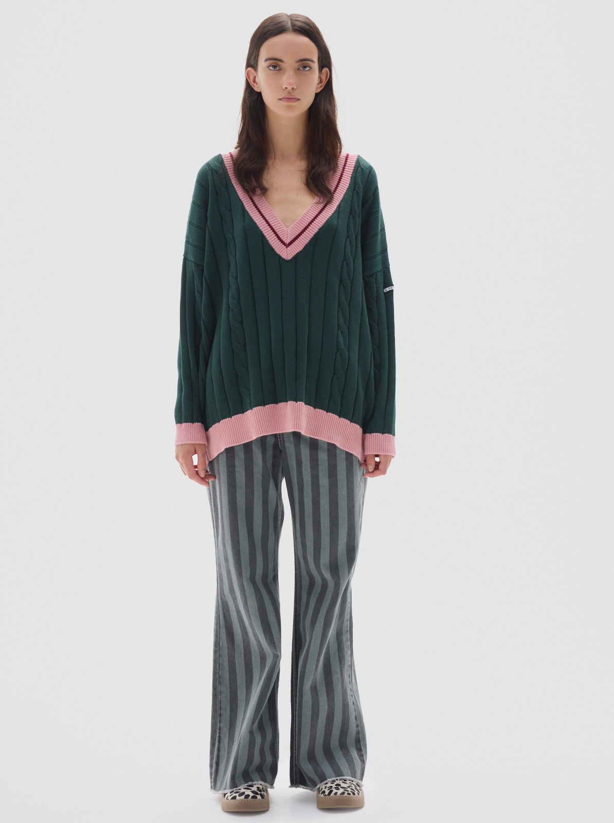 Atlas cotton knit sweater_Green