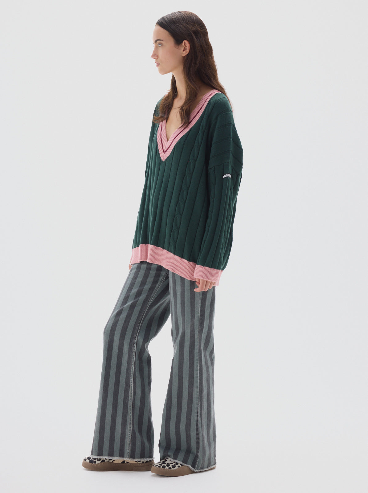 Atlas cotton knit sweater_Green