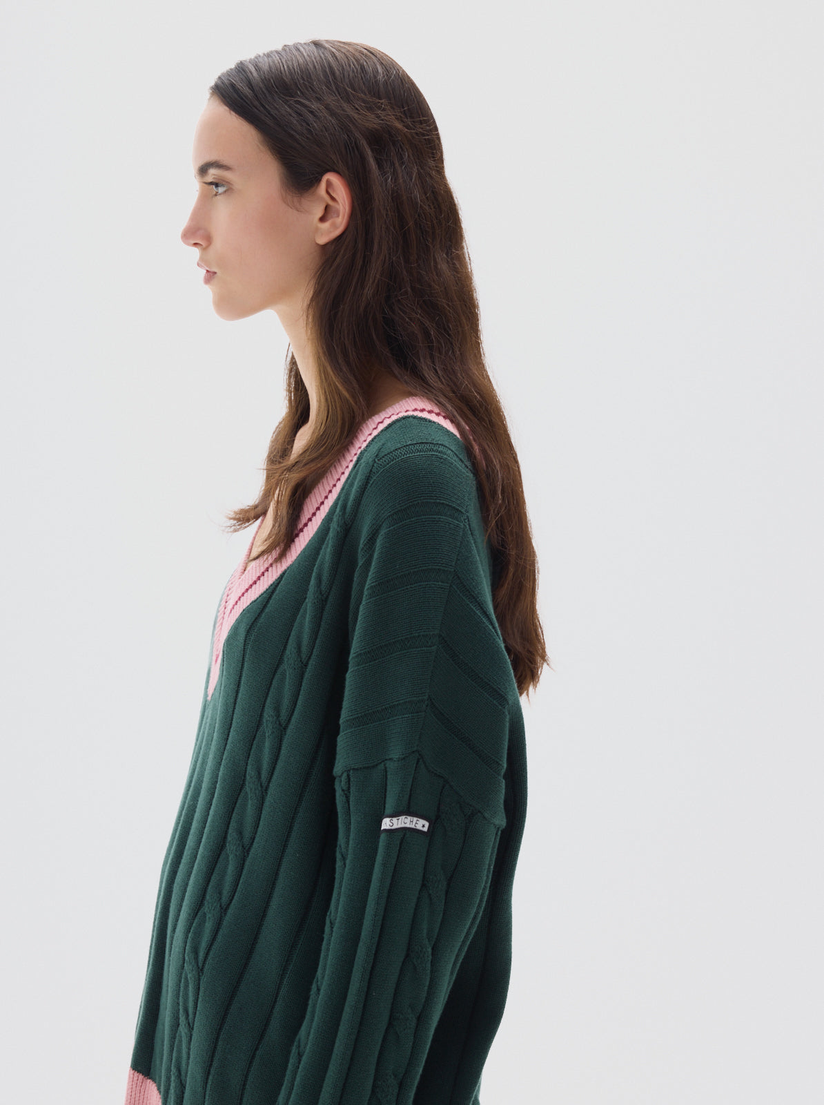 Atlas cotton knit sweater_Green