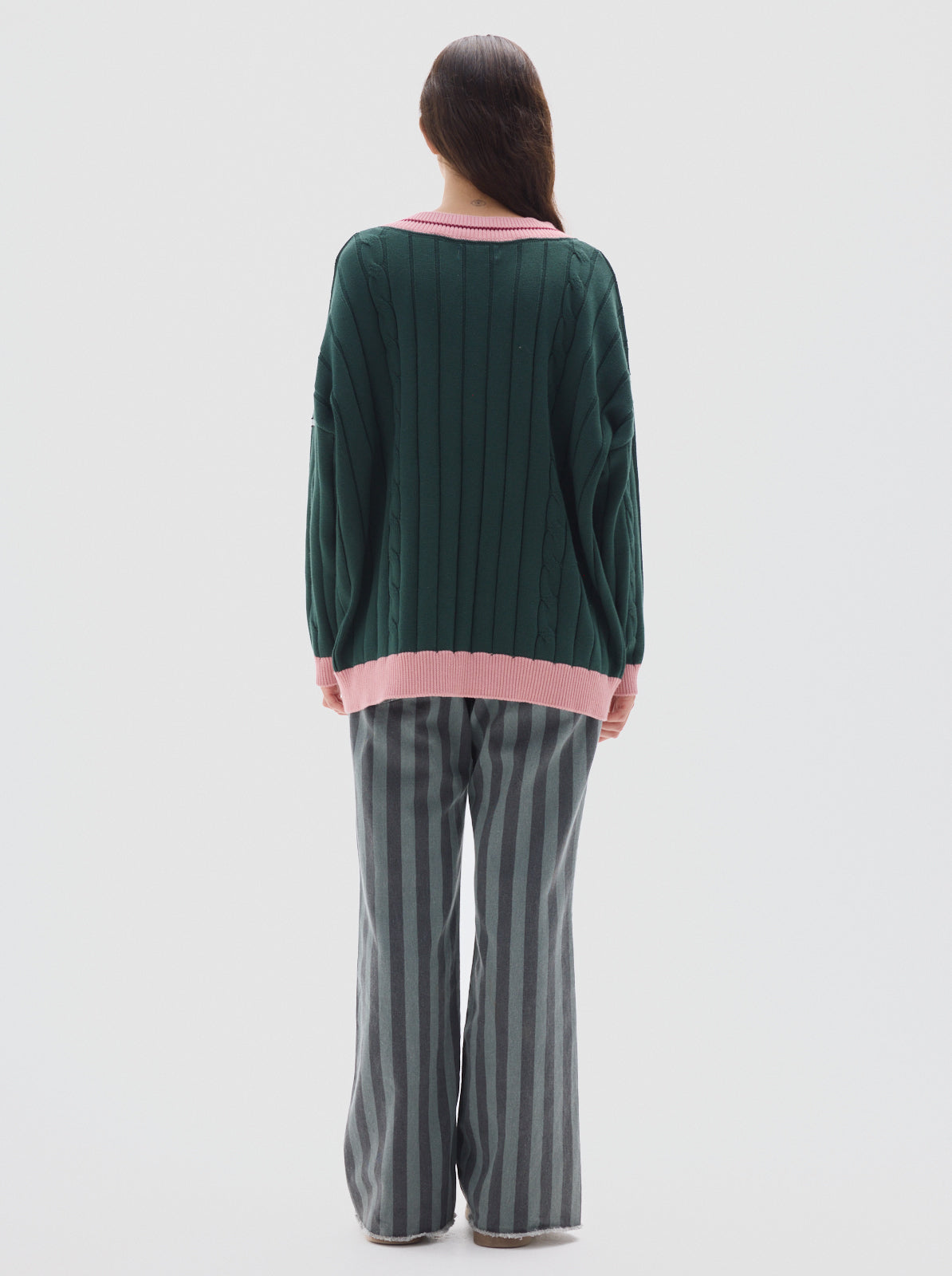 Atlas cotton knit sweater_Green