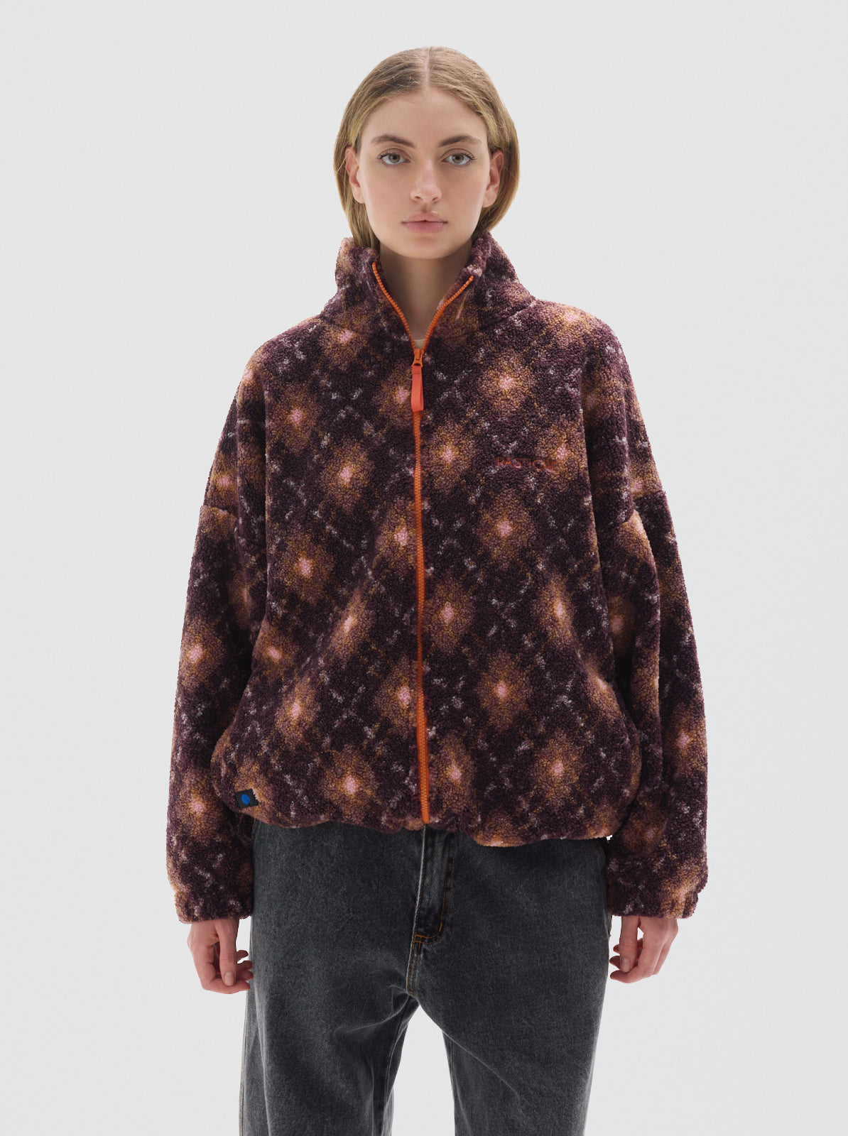Kiddo fullprint sherpa jacket_Bordeaux