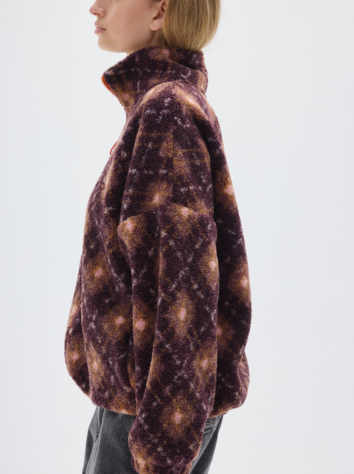 Kiddo fullprint sherpa jacket_Bordeaux