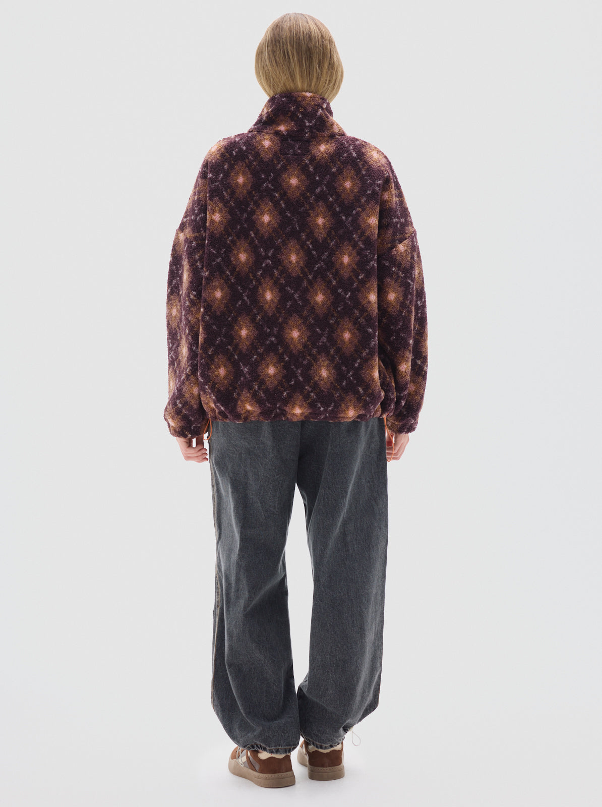 Kiddo fullprint sherpa jacket_Bordeaux