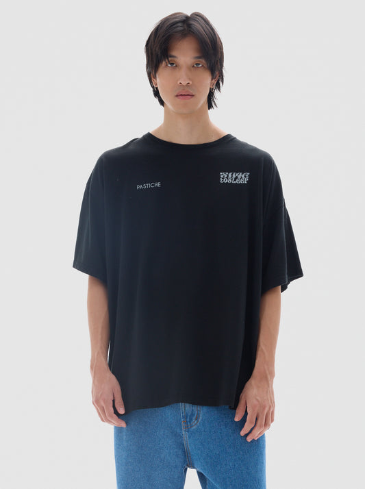 Boxy sleep cotton tee_black