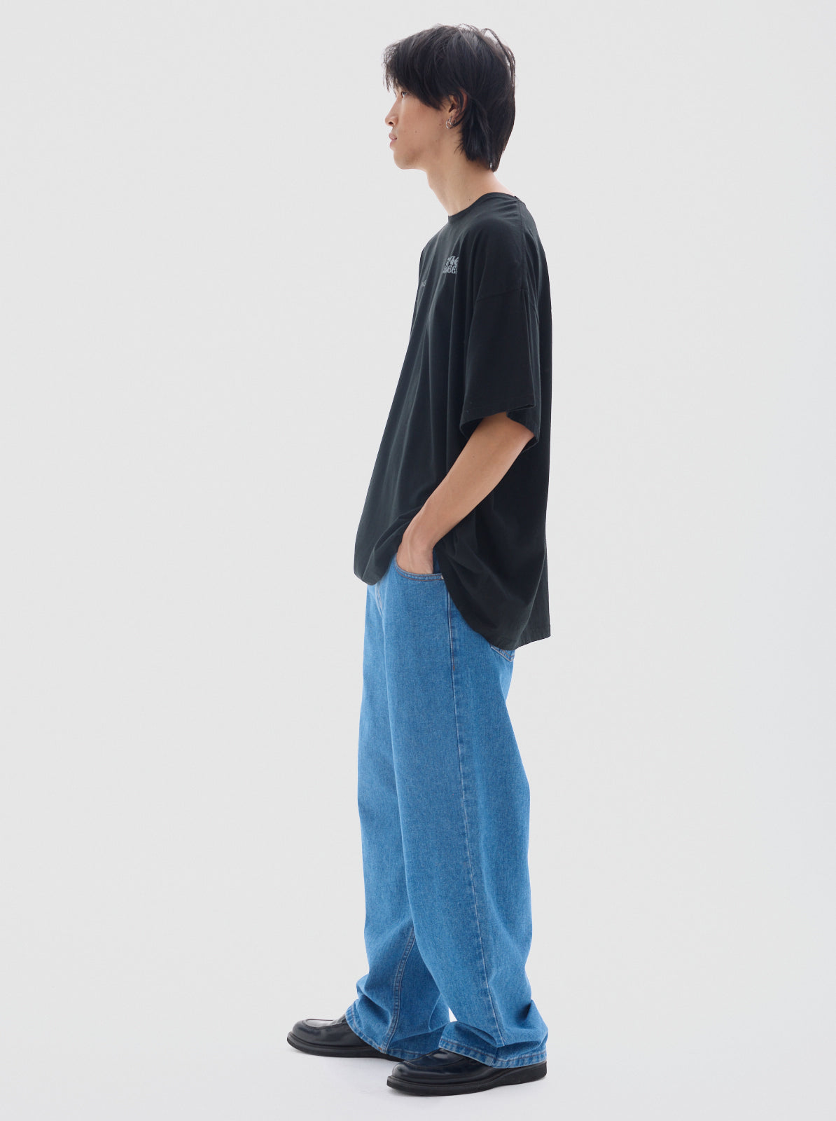 Boxy sleep cotton tee_black