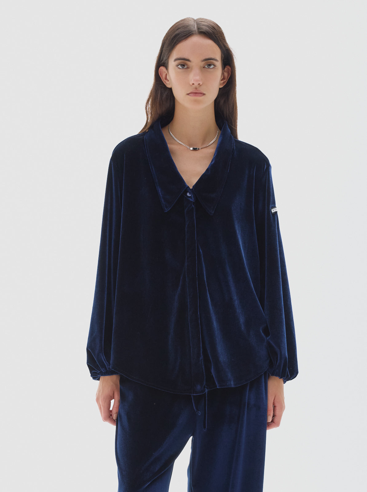Crocker velvet blouse_blue