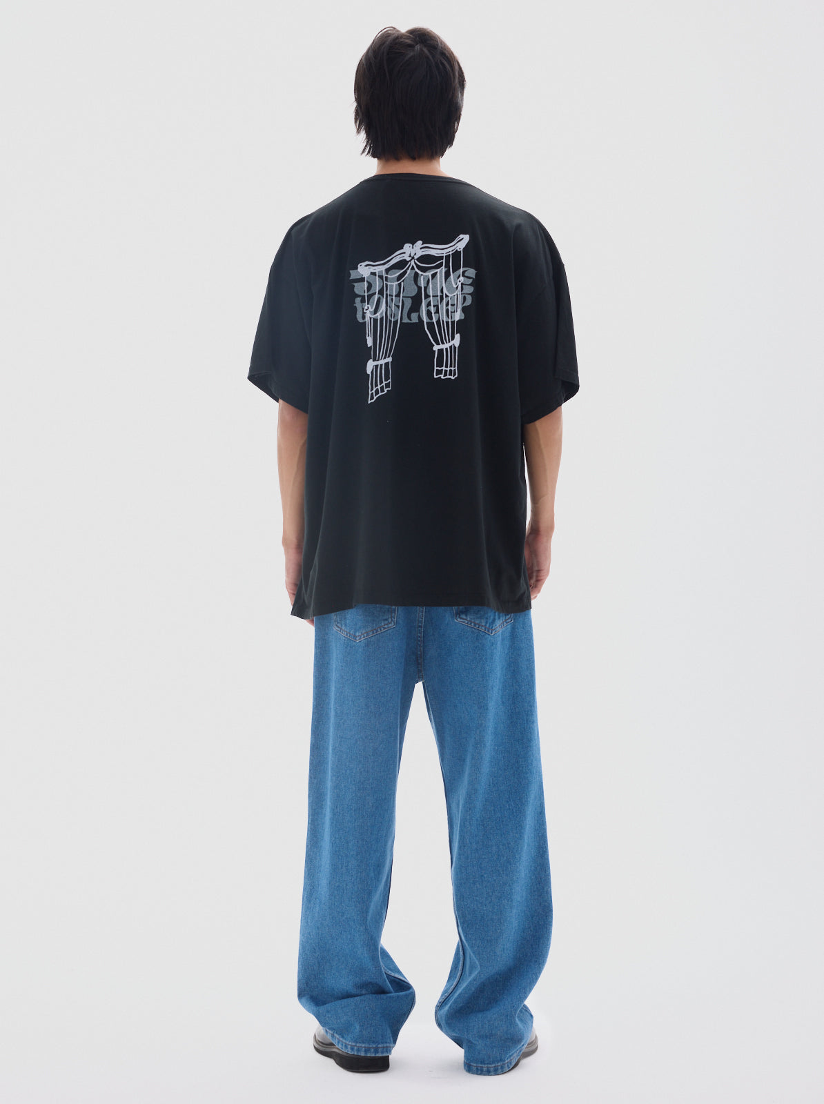 Boxy sleep cotton tee_black