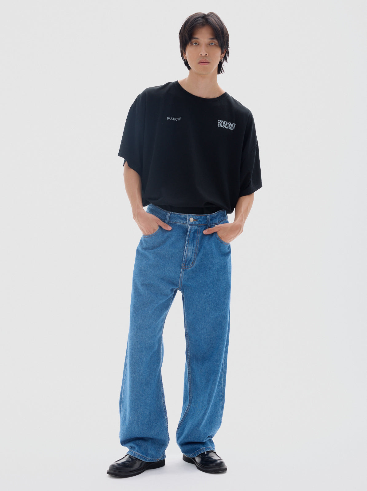 Boxy sleep cotton tee_black