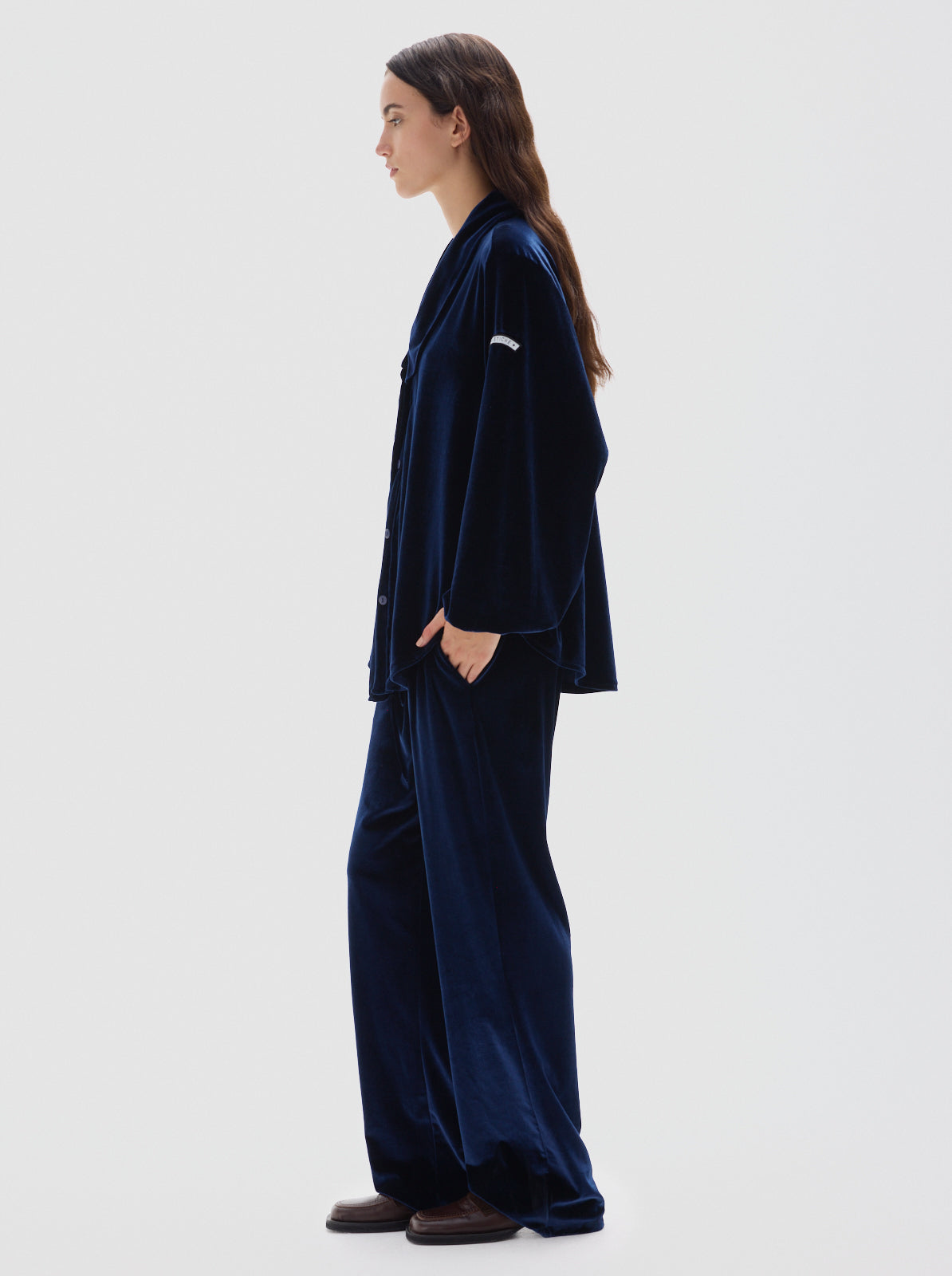 Crocker velvet blouse_blue