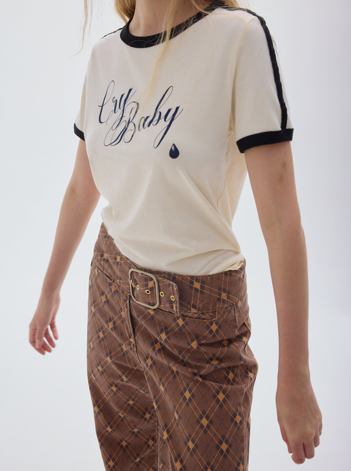 Belt fullprint denim jean_Brown