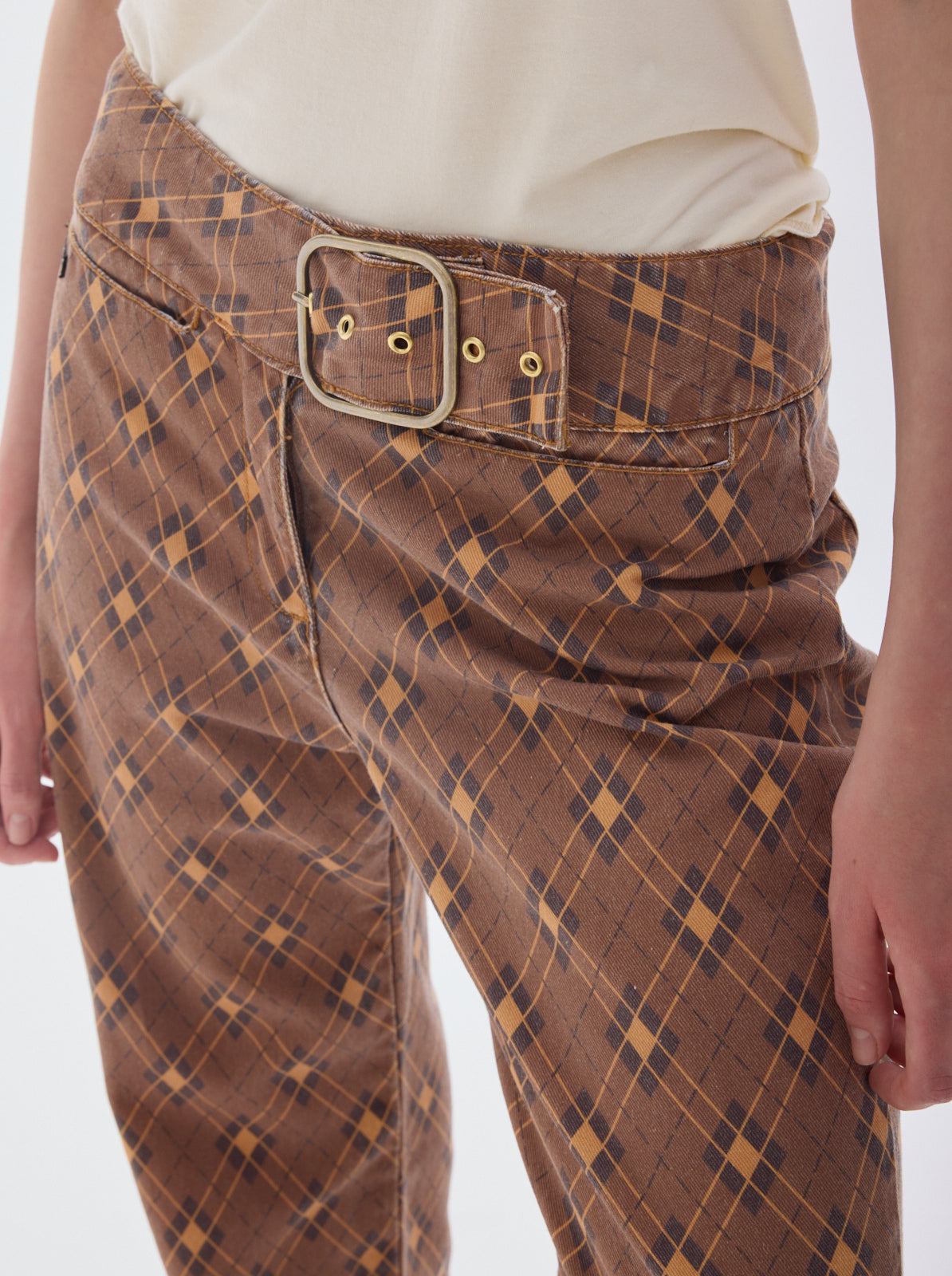 Belt fullprint denim jean_Brown